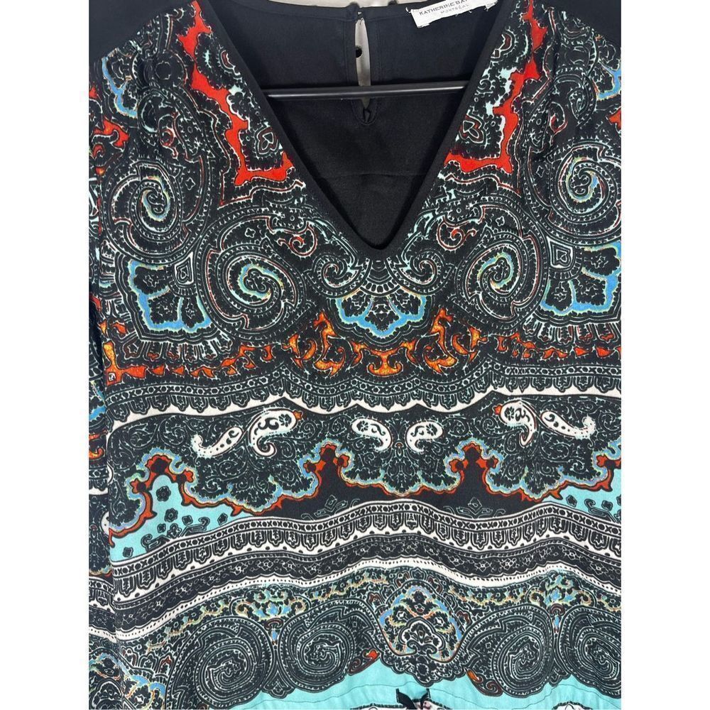 Katherine Barclay Black Multi Paisley V-Neck Tunic - Picture 4 of 6